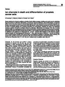 Ion channels in death and differentiation of prostate cancer cells