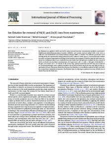 Ion flotation for removal of Ni(II) and Zn(II) ions from ...