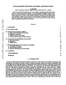 Ion-trap quantum information processing: experimental status