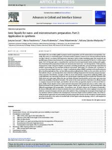 Ionic liquids for nano