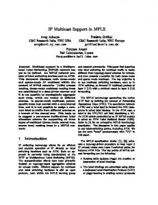 IP Multicast Support in MPLS