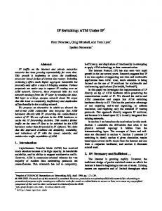 IP Switching: ATM Under IP - CiteSeerX