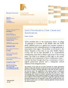 Iran's Overeducation Crisis: Causes and ... - Brandeis University