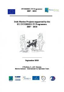 Irish Marine Projects supported by the EU INTERREG IV Programme ...