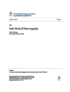 Irish Medical Historiography