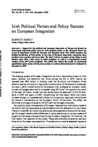 Irish Political Parties and Policy Stances on European ... - Ken Benoit