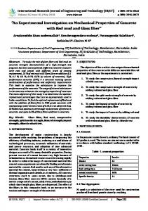 IRJET- An Experimental Investigation on Mechanical Properties of Concrete with Red Mud and Glass Fiber