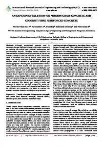 IRJET- An Experimental Study on Mission Grass Concrete and Coconut Fibre Reinforced Concrete