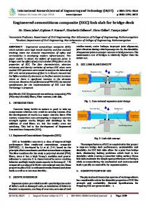 IRJET- Engineered Cementitious Composite (ECC) Link Slab for Bridge Deck