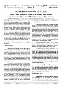 IRJET- Load Forecasting using Fuzzy Logic