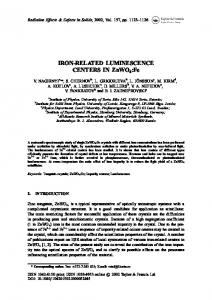 IRON-RELATED LUMINESCENCE CENTERS IN