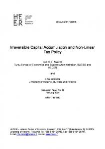 Irreversible Capital Accumulation and Non-Linear Tax Policy - CiteSeerX