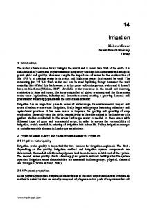 Irrigation - InTechOpen