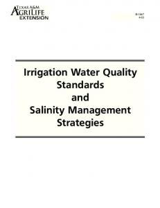 Irrigation Water Quality Standards and Salinity ... - TAMU Soil Testing