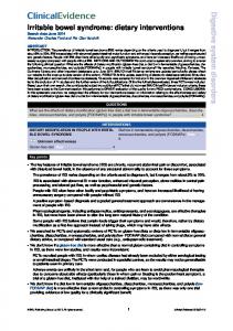 Irritable bowel syndrome: dietary interventions - Semantic Scholar