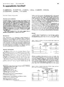 Is appendicitis familial? - Europe PMC