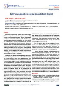 Is Brain Aging Retreating to an Infant Brain?