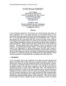 Is Dark Energy Falsifiable? - arXiv