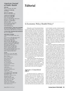 Is economic policy health policy?