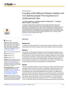 Is quality of life different between diabetic and non ... - Semantic Scholar