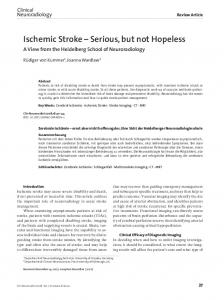 Ischemic Stroke - Springer Link