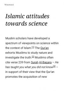 Islamic attitudes towards science