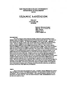 Islamic Mysticism - Online Sfsu - San Francisco State University