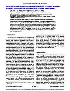 Isochronal annealing study of low energy electron