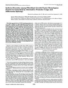 Isoform Diversity among Fibroblast Growth Factor Homologous ...