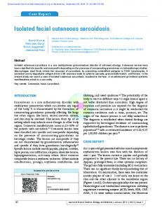 Isolated facial cutaneous sarcoidosis