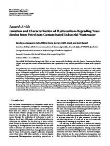 Isolation and Characterization of Hydrocarbon-Degrading Yeast