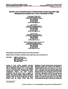 Isolation and characterization of hydrocarbon producing ... - SciELO