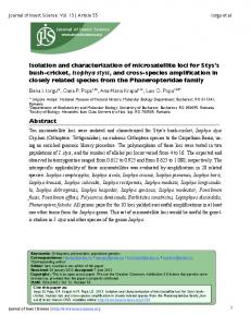 Isolation and characterization of microsatellite loci ... - Oxford Academic