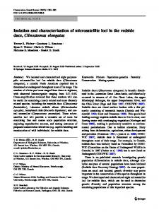 Isolation and characterization of microsatellite loci in the redside dace ...