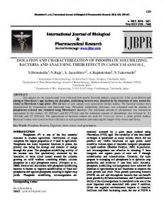 isolation and characterization of phosphate ...