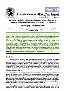 Isolation and identification of cypermethrin degrading Serratia ...