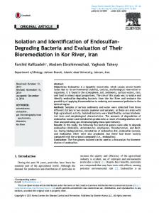 Isolation and Identification of Endosulfan-Degrading Bacteria ... - Core