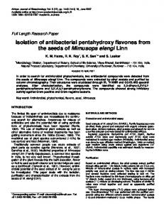 Isolation of antibacterial pentahydroxy flavones from the seeds of ...