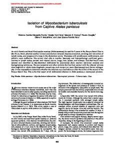 Isolation of Mycobacterium tuberculosis from Captive ...