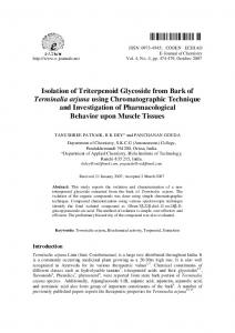 Isolation of Triterpenoid Glycoside from Bark of Terminalia arjuna ...