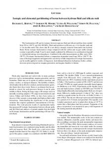 Isotopic and elemental partitioning of boron between hydrous fluid and ...