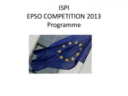 ISPI EPSO COMPETITION 2013 Programme