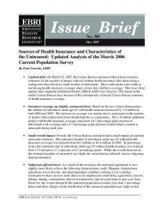 Issue Brief - Employee Benefit Research Institute