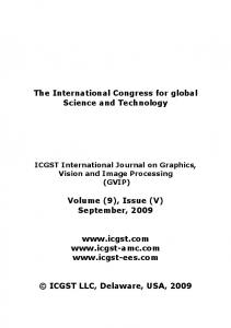 Issue (V) September, 2009 www.icgst.com www.icgst-amc.c