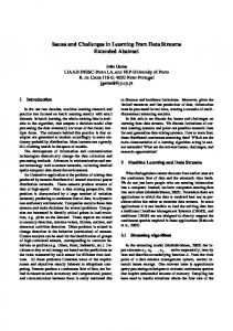 Issues and Challenges in Learning from Data ... - Semantic Scholar