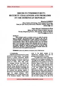 issues in cybersecurity: security challenges and