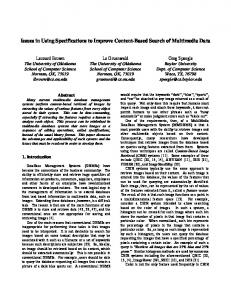 Issues in Indexing a Specification-Based MMDBMS - Computer Science