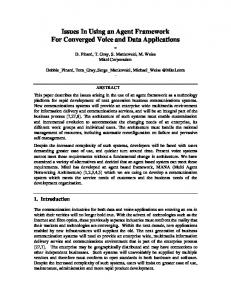 Issues In Using an Agent Framework For Converged ... - CiteSeerX