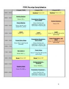 ITEPC Roundup Camp Schedule