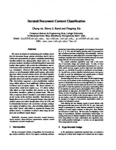 Iterated Document Content Classification - Lehigh CSE